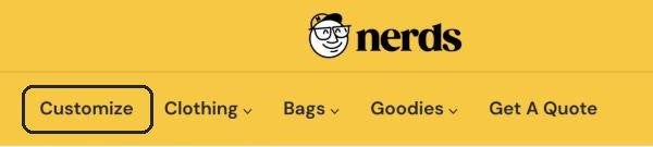 Nerds menu with the Customize link highlighted