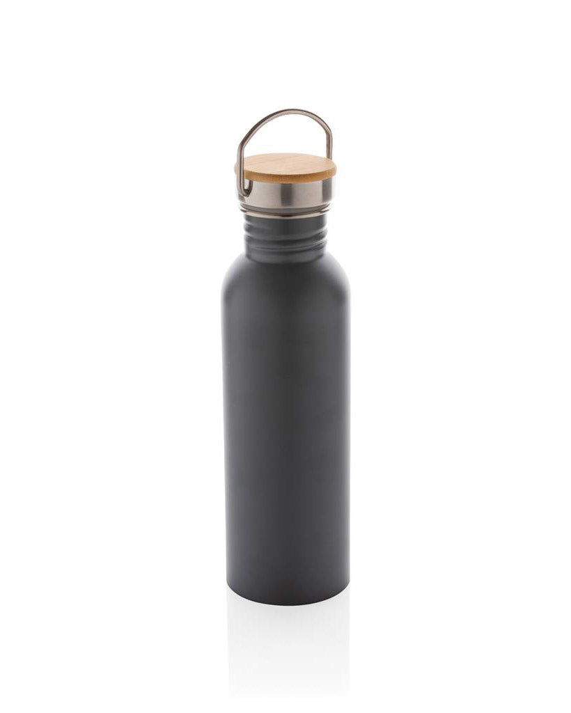 Modern Stainless Steel Bottle with Bamboo Lid