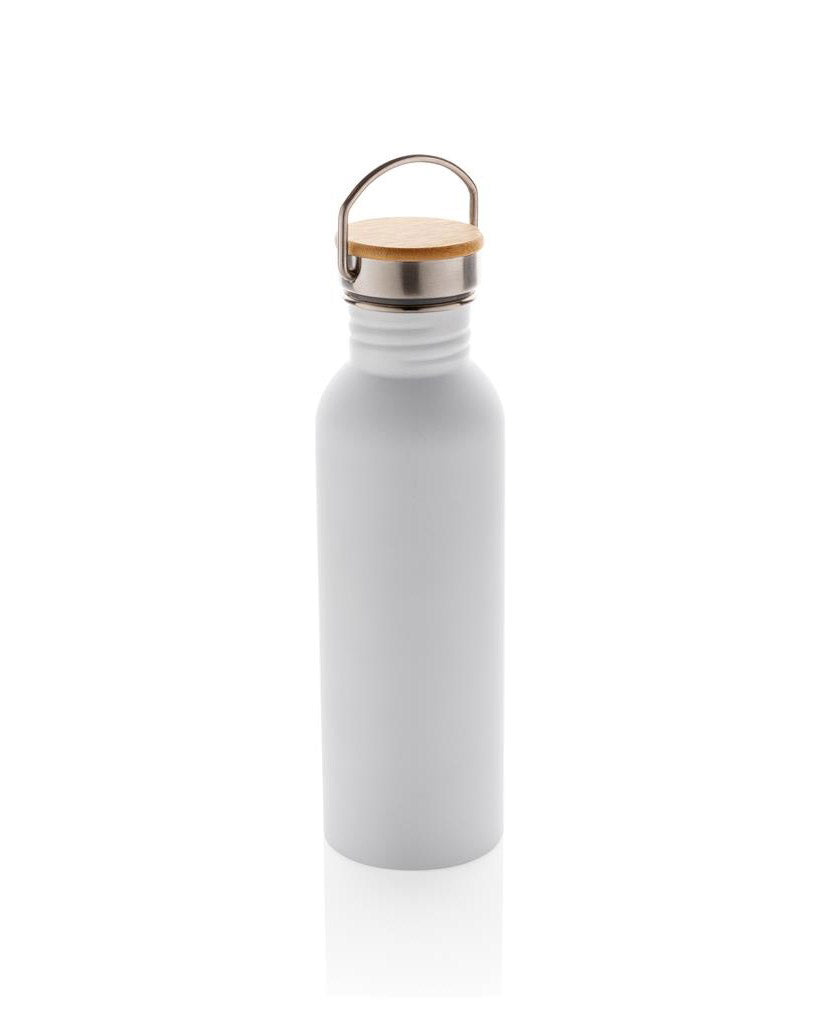 Modern Stainless Steel Bottle with Bamboo Lid