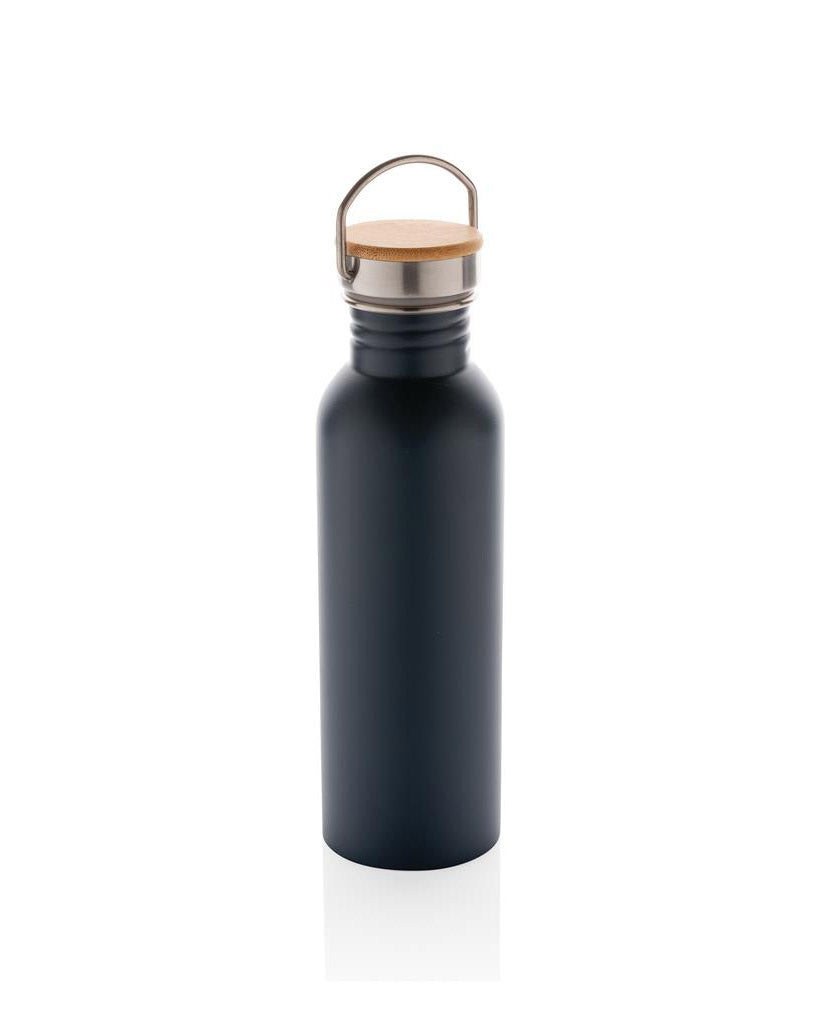 Modern Stainless Steel Bottle with Bamboo Lid